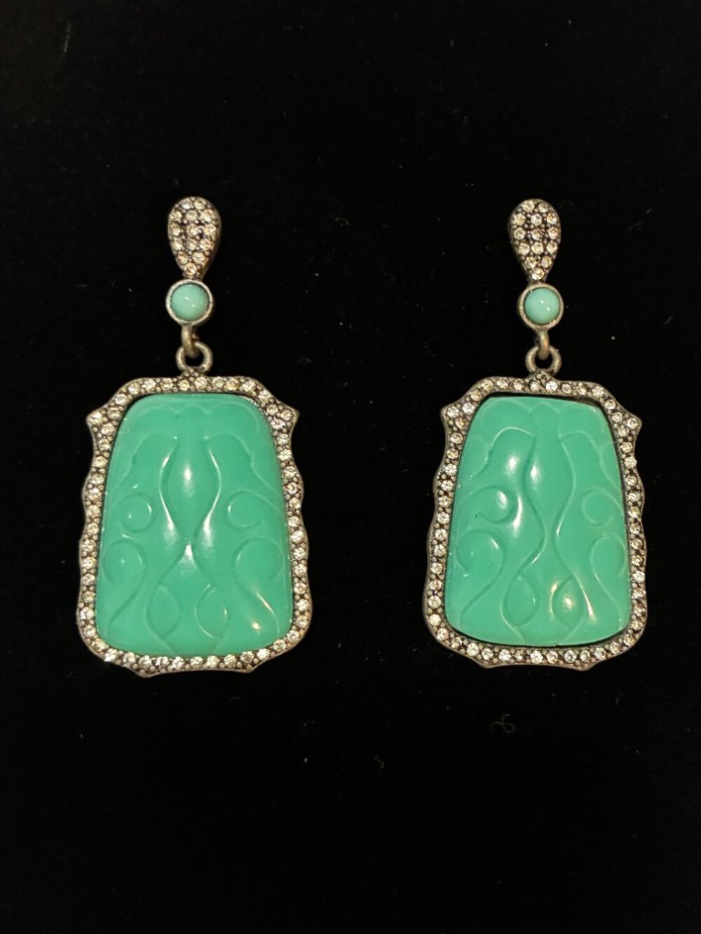 Vintage Turquoise Crystal Earrings